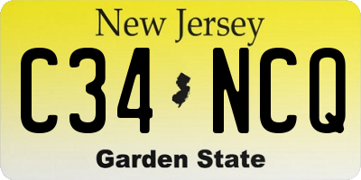 NJ license plate C34NCQ