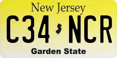 NJ license plate C34NCR
