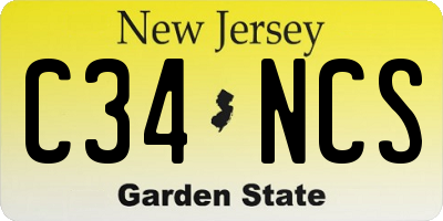 NJ license plate C34NCS