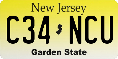NJ license plate C34NCU