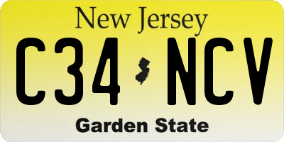 NJ license plate C34NCV