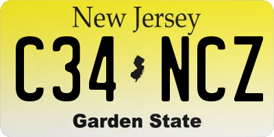 NJ license plate C34NCZ