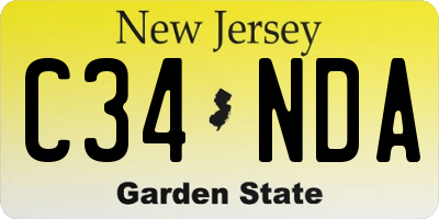 NJ license plate C34NDA