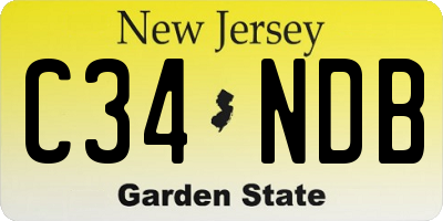 NJ license plate C34NDB