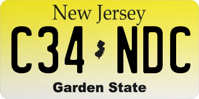 NJ license plate C34NDC