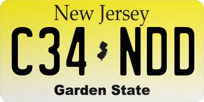 NJ license plate C34NDD