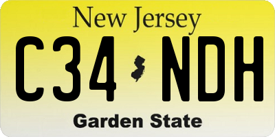 NJ license plate C34NDH