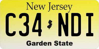 NJ license plate C34NDI