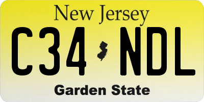 NJ license plate C34NDL