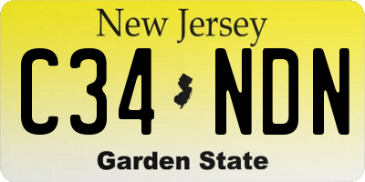 NJ license plate C34NDN