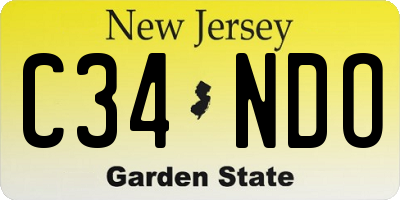 NJ license plate C34NDO