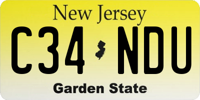 NJ license plate C34NDU