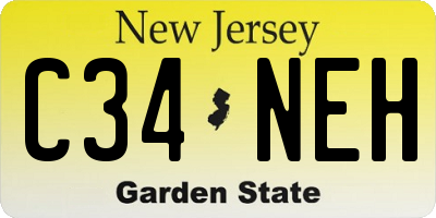 NJ license plate C34NEH