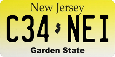 NJ license plate C34NEI