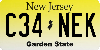 NJ license plate C34NEK