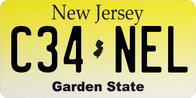 NJ license plate C34NEL