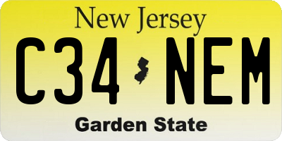 NJ license plate C34NEM