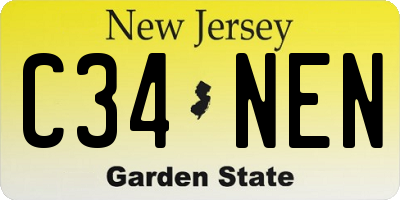 NJ license plate C34NEN