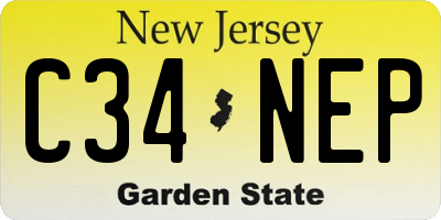 NJ license plate C34NEP