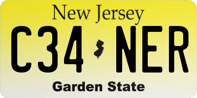NJ license plate C34NER
