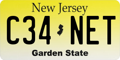 NJ license plate C34NET
