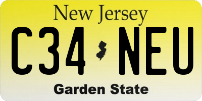 NJ license plate C34NEU