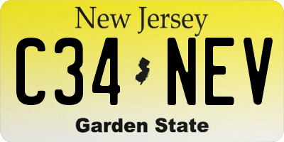 NJ license plate C34NEV