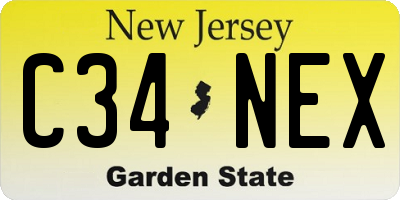 NJ license plate C34NEX