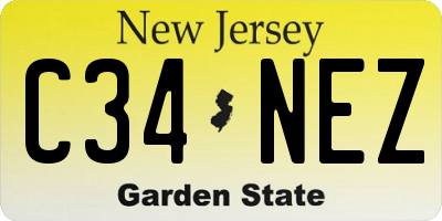 NJ license plate C34NEZ