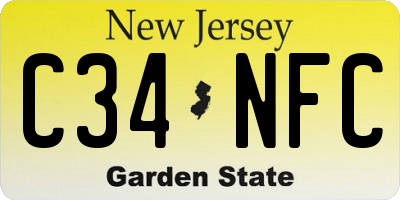 NJ license plate C34NFC