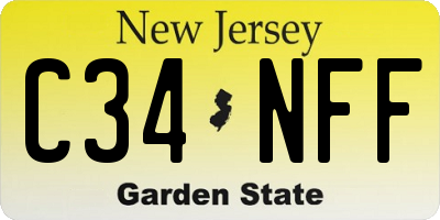 NJ license plate C34NFF