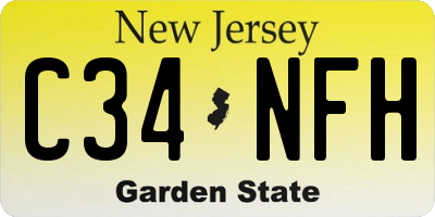NJ license plate C34NFH