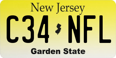 NJ license plate C34NFL