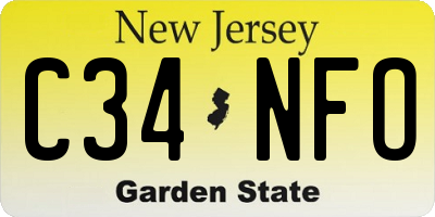 NJ license plate C34NFO