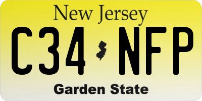 NJ license plate C34NFP
