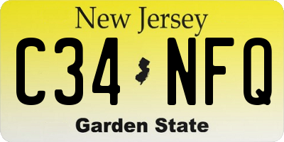 NJ license plate C34NFQ