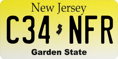 NJ license plate C34NFR