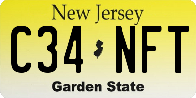 NJ license plate C34NFT