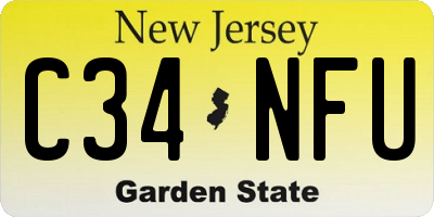 NJ license plate C34NFU