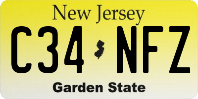 NJ license plate C34NFZ