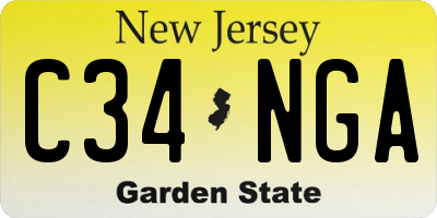 NJ license plate C34NGA