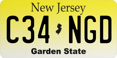 NJ license plate C34NGD