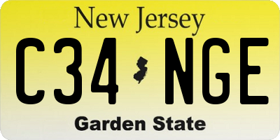 NJ license plate C34NGE