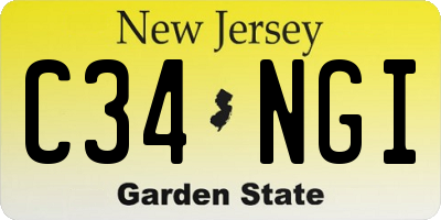NJ license plate C34NGI