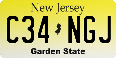 NJ license plate C34NGJ