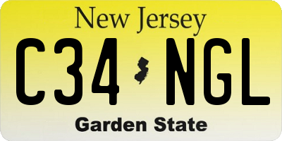 NJ license plate C34NGL