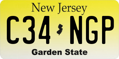 NJ license plate C34NGP