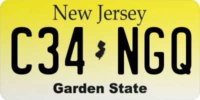 NJ license plate C34NGQ