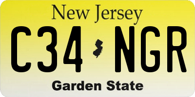 NJ license plate C34NGR