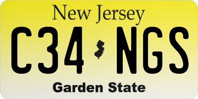 NJ license plate C34NGS